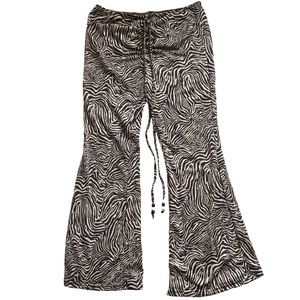 zebra printed flare pants
